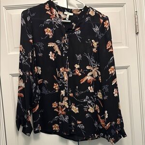 Joie Floral Black Blouse
